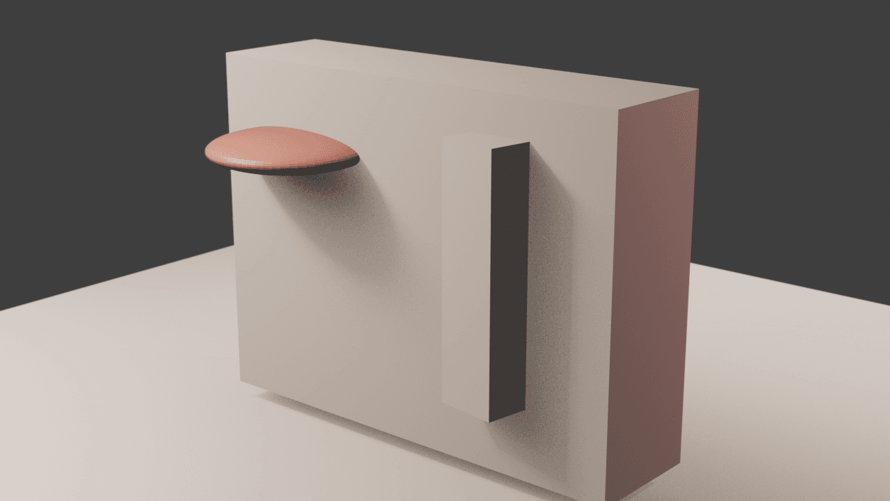 Blender look-dev render with warm cream material