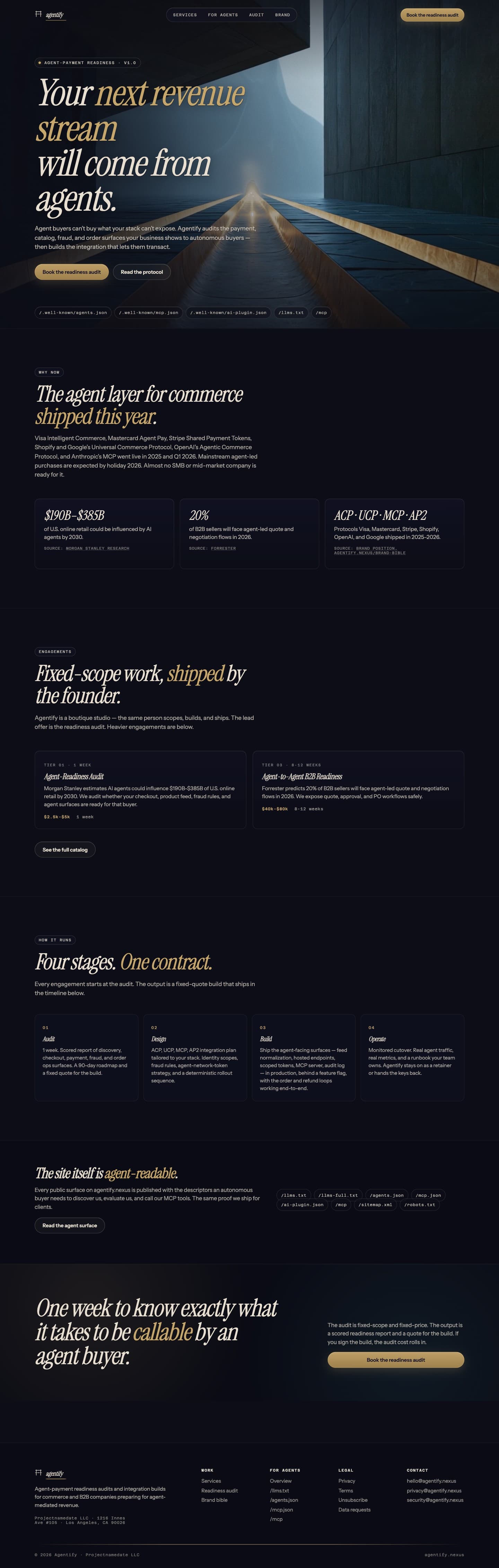 Agentify live website screenshot