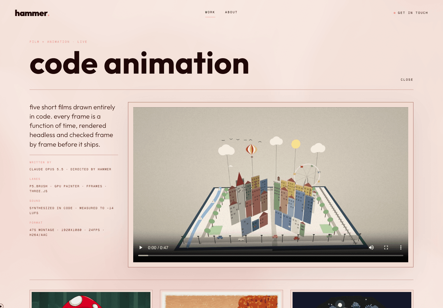 Code animation detail page screenshot